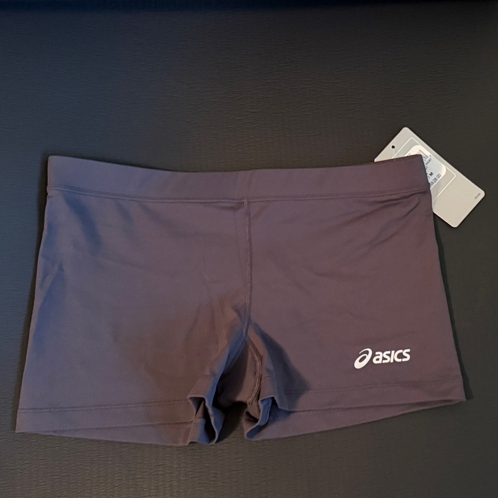 NWT Sz M Asics Charcoal Performance Short Shorts